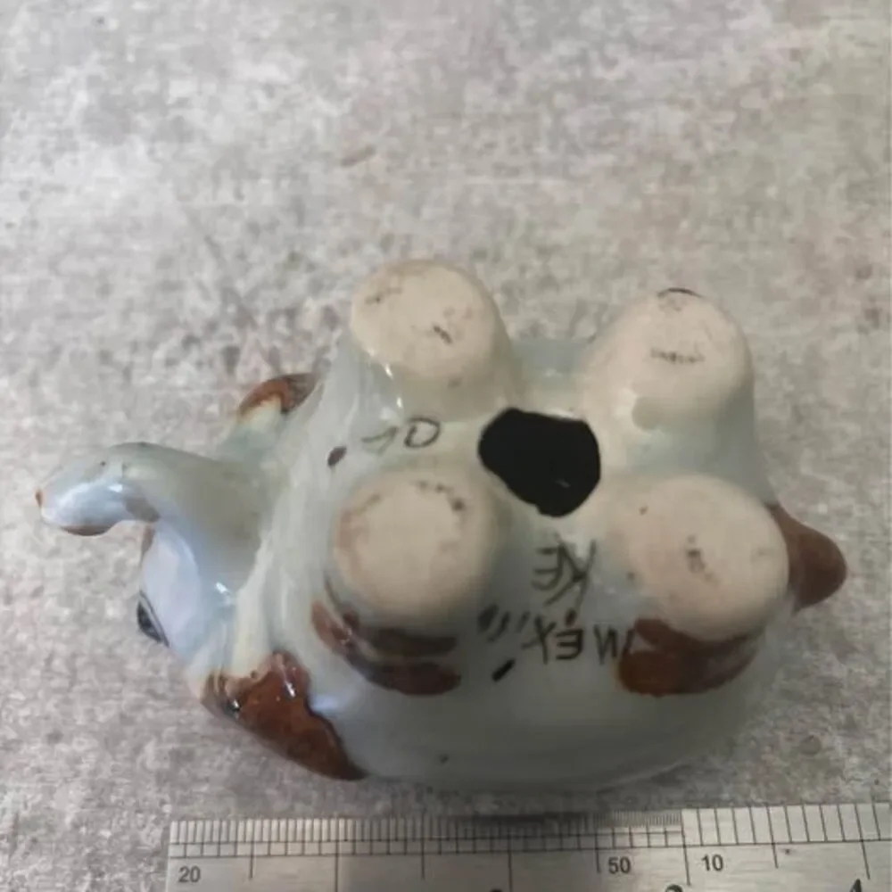 Vintage Mexican Pottery Pig Figurine Hand Painted Folk Art Ceramic